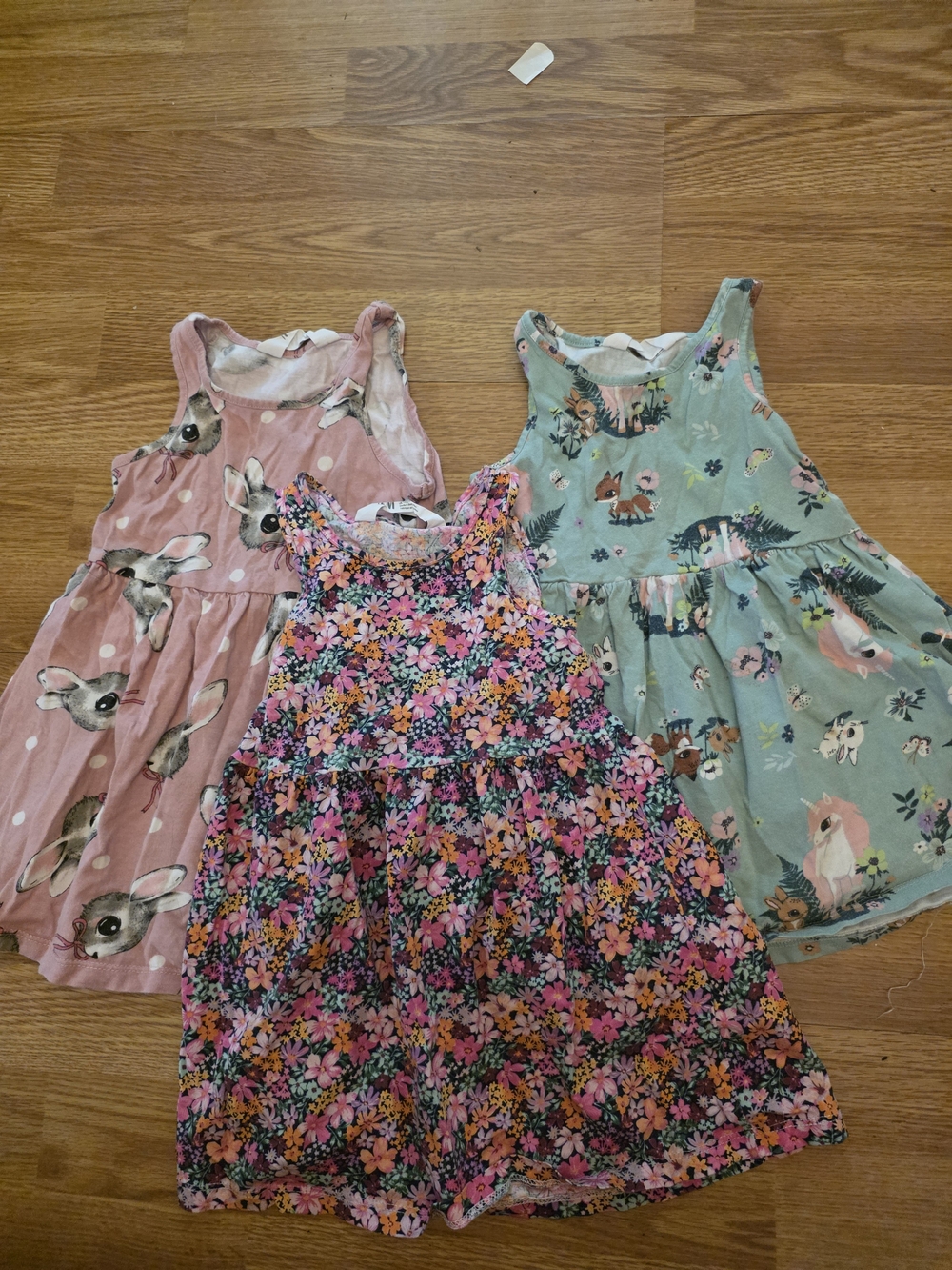 LOTH&M 2T Sleeveless Floral and Animal Print Dresses - Pink Green Multicolor